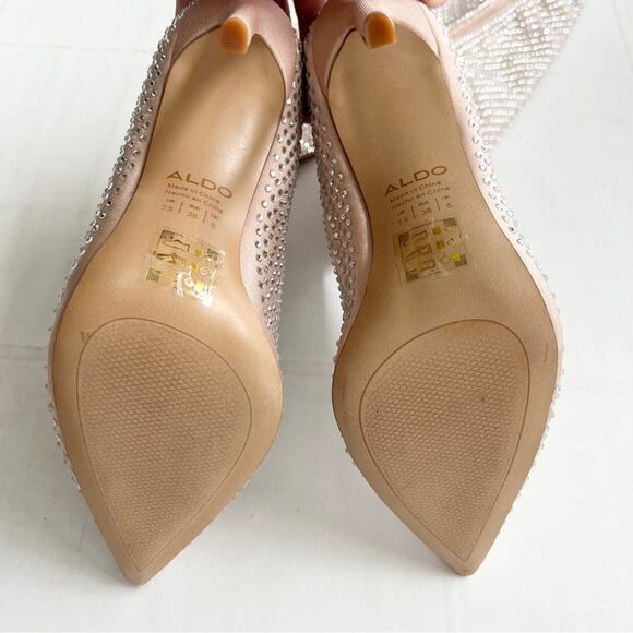 New ALDO Nassia Over-The-Knee Embellished Dress Stiletto Boots Women's - Picture 5 of 11